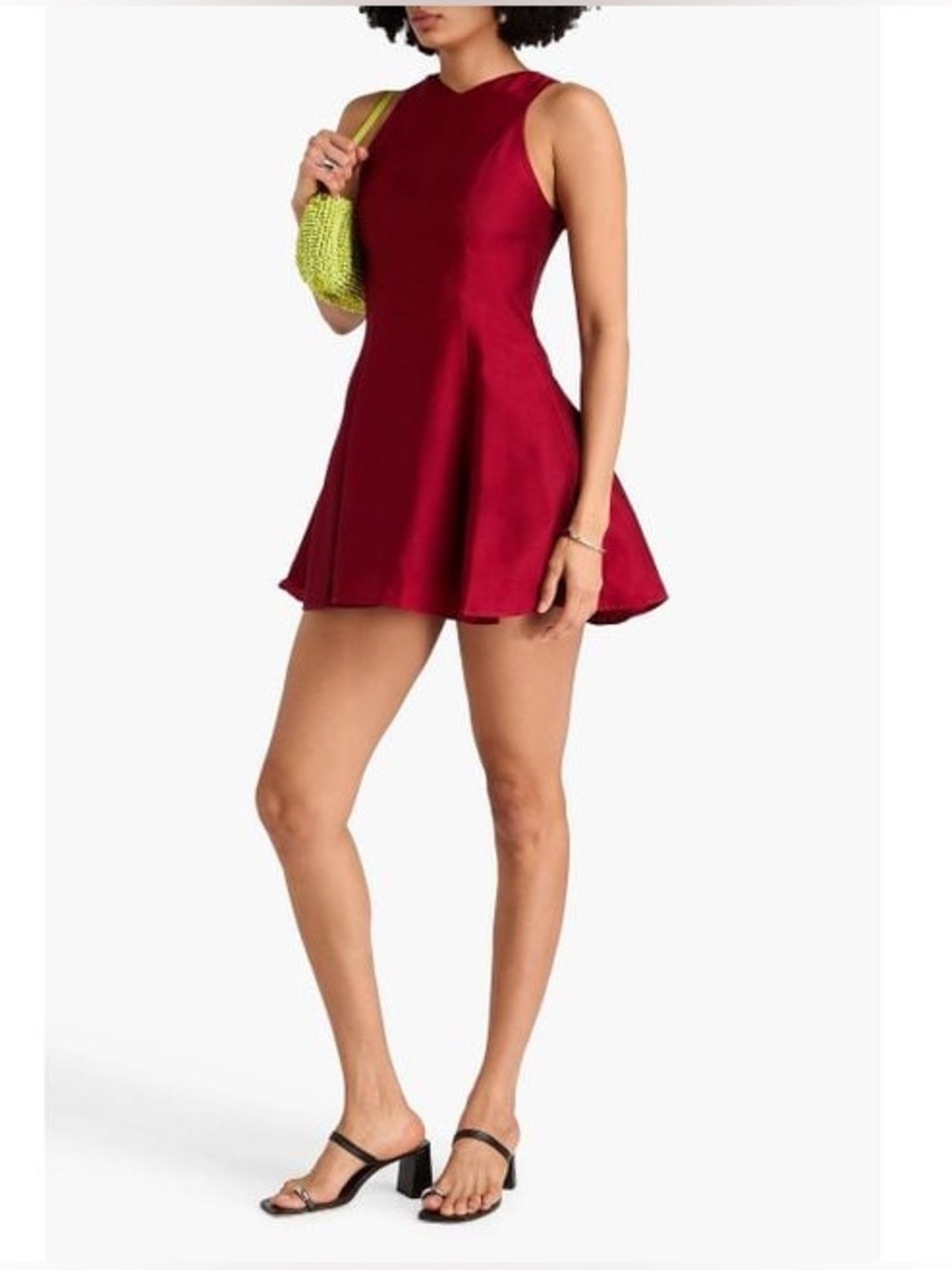 STAUD Women's Red Heike Twill Mini Dress